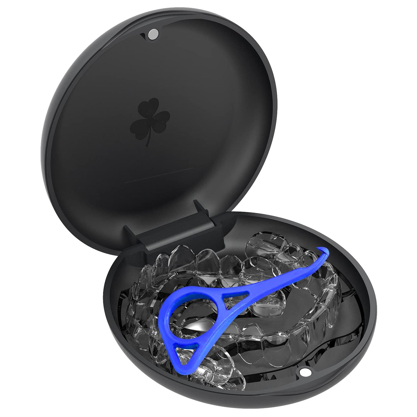 - 2 Pack Retainer Mouth Guards Travel Cases, Black + Black.