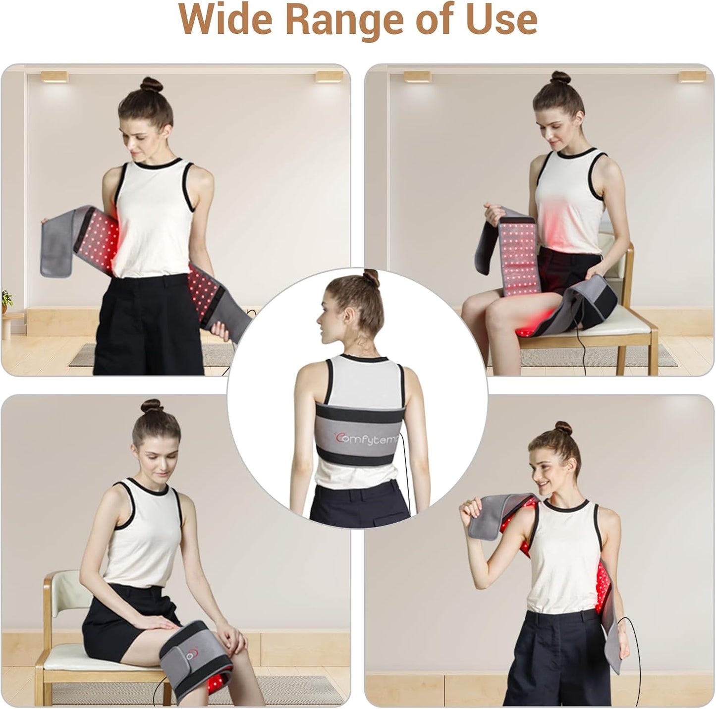 Red Light Therapy Belt with 126 Leds, Wearable Red Light Therapy for Body, 660Nm & 850Nm, Gifts for Her Women Mom, 22W Light Wrap with Timer for Joint Muscle(Corded)