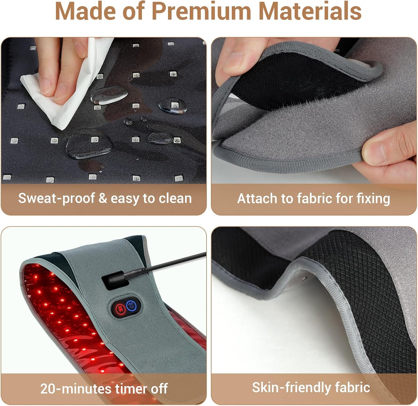 Red Light Therapy Belt with 126 Leds, Wearable Red Light Therapy for Body, 660Nm & 850Nm, Gifts for Her Women Mom, 22W Light Wrap with Timer for Joint Muscle(Corded)